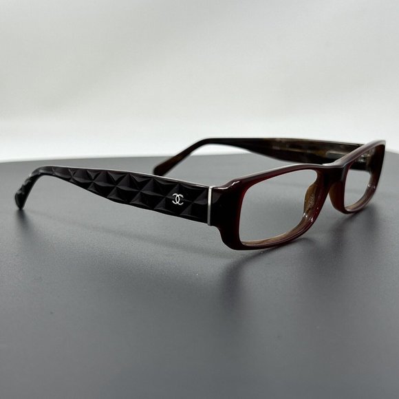 Chanel CH 3124 650 51mm Bordeaux Horn Quilted Cocomark Eyeglasses Frames Only - Picture 1 of 12
